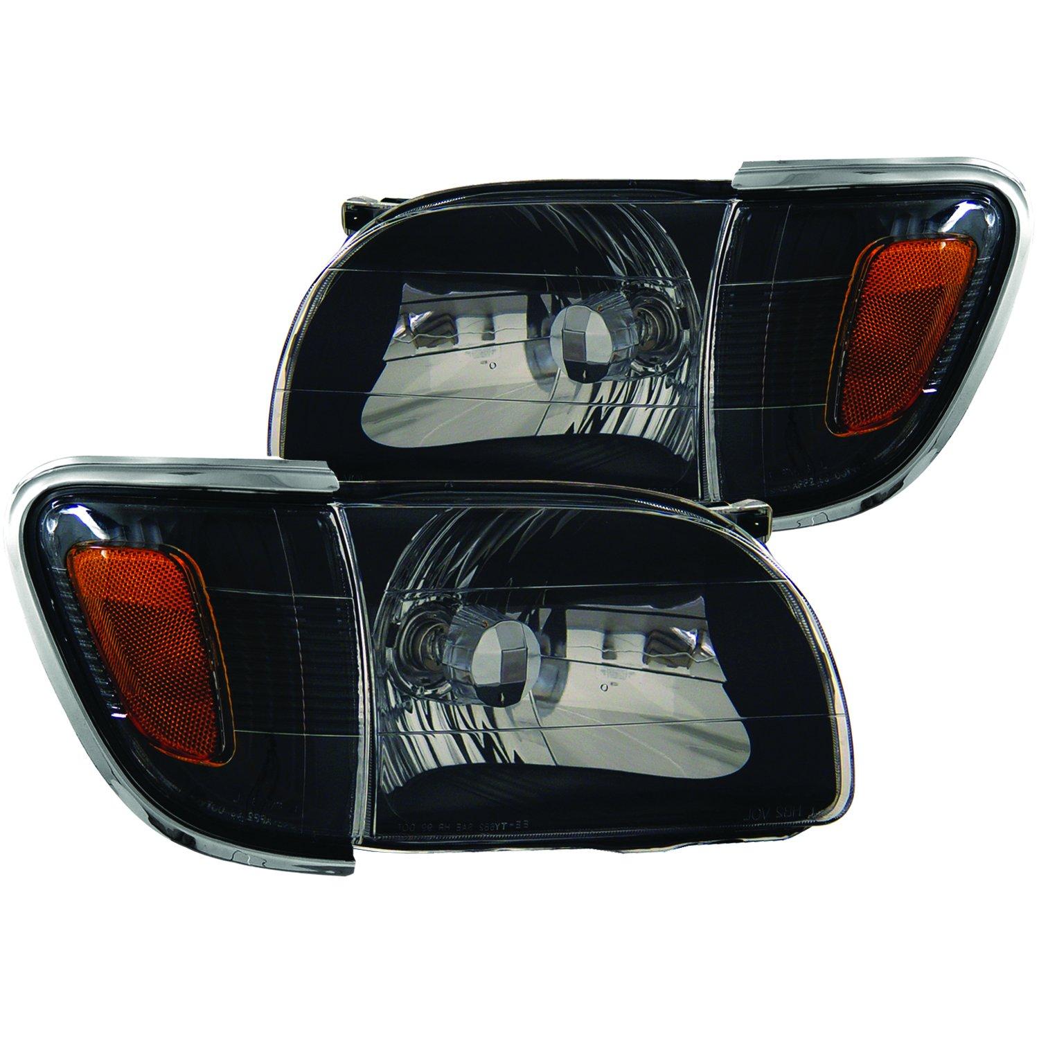 ANZO 121190 Toyota Tacoma Black With Amber Reflectors Headlight Assembly (Pair) - High quality product image showing ANZO 121190 Toyota Tacoma Black With Amber Reflectors Headlight Assembly (Pair) details and features