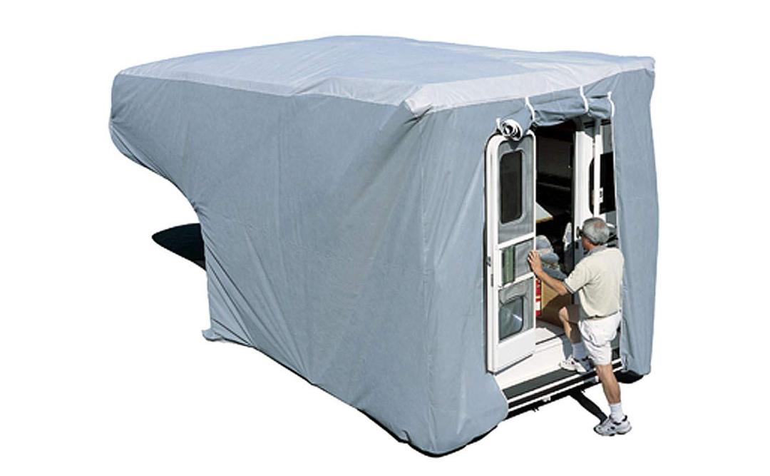 ADCO 12264 SFS Aqua Shed Truck Camper Cover - 8FT to 10FT Queen Bed, Gray, Medium - Queen 193 Inch -213 Inch - The Twister Group Tools product