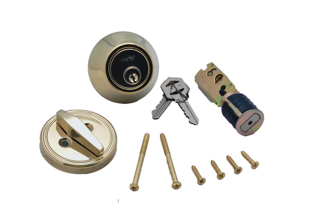 AP PRODUCTS 013222 Dead Bolt Lock Set, 1 INCH Throw - Polished Brass - The Twister Group Tools product