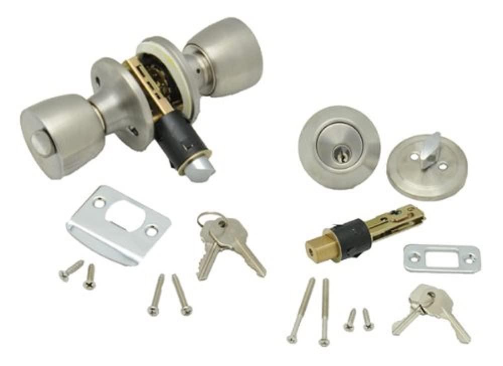AP PRODUCTS 013-234-SS Combo Lock Set with Know Lock and Dead Bolt - Stainless Steel - The Twister Group Tools product