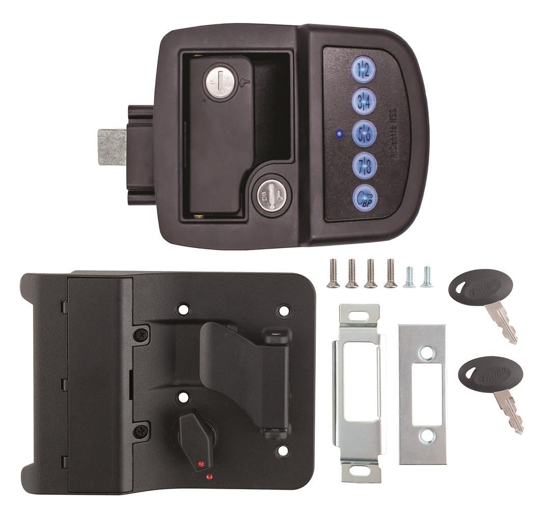 AP PRODUCTS 0135091 Bauer Keyed-A-Like Bluetooth Electric Towable Lock - RH,Black - High quality product image showing AP PRODUCTS 0135091 Bauer Keyed-A-Like Bluetooth Electric Towable Lock - RH,Black details and features