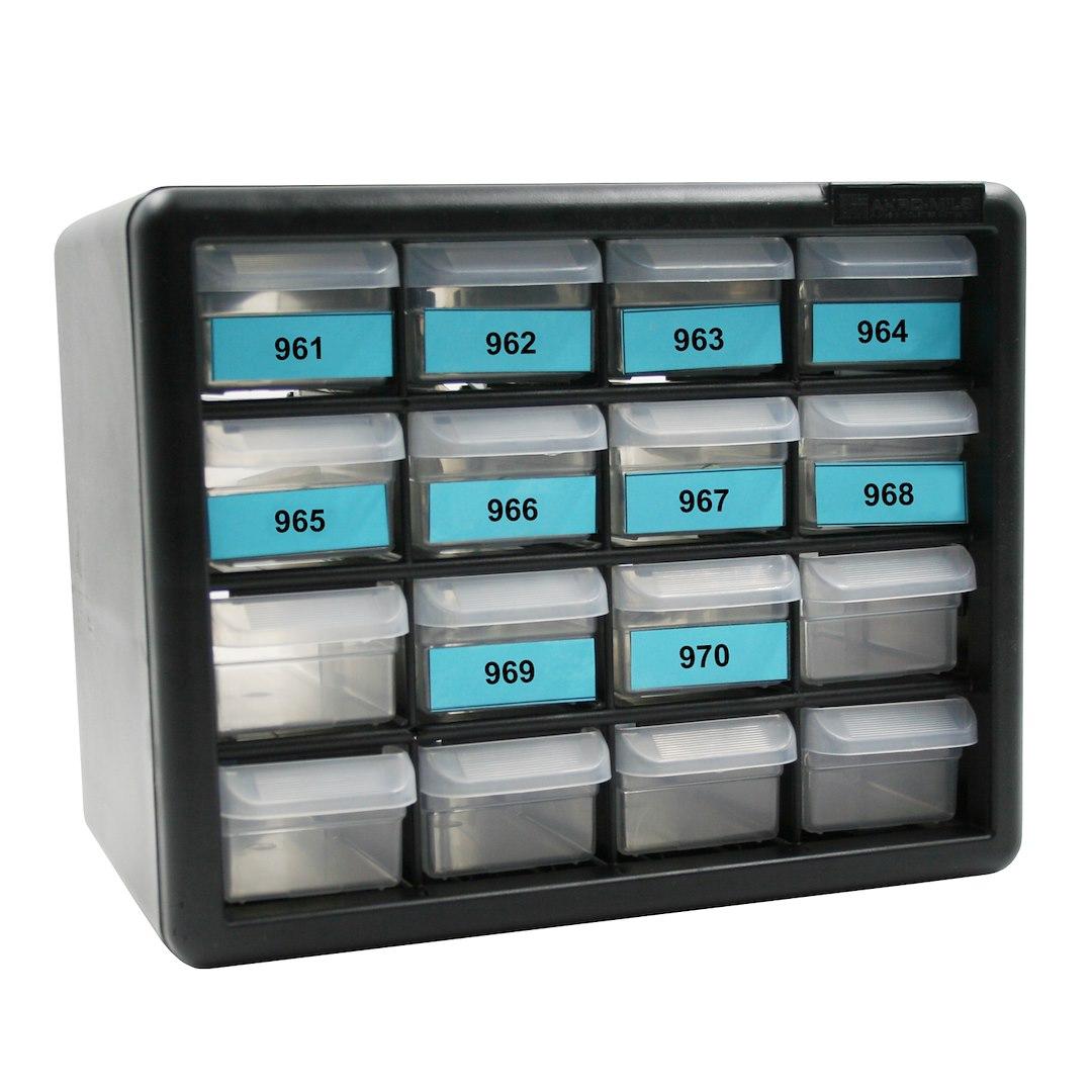 AP PRODUCTS 013-714 BAUER RV961-970 SERIES KEY CABINET, Cabinet With Drawers; 10-1/2 Inch Width x 6-1/2 Inch Depth x 9 Inch Height; Gray With Clear Drawers; With 5 Keys Each Of 10 Key Codes Numbering 961 To 970 - The Twister Group Tools product