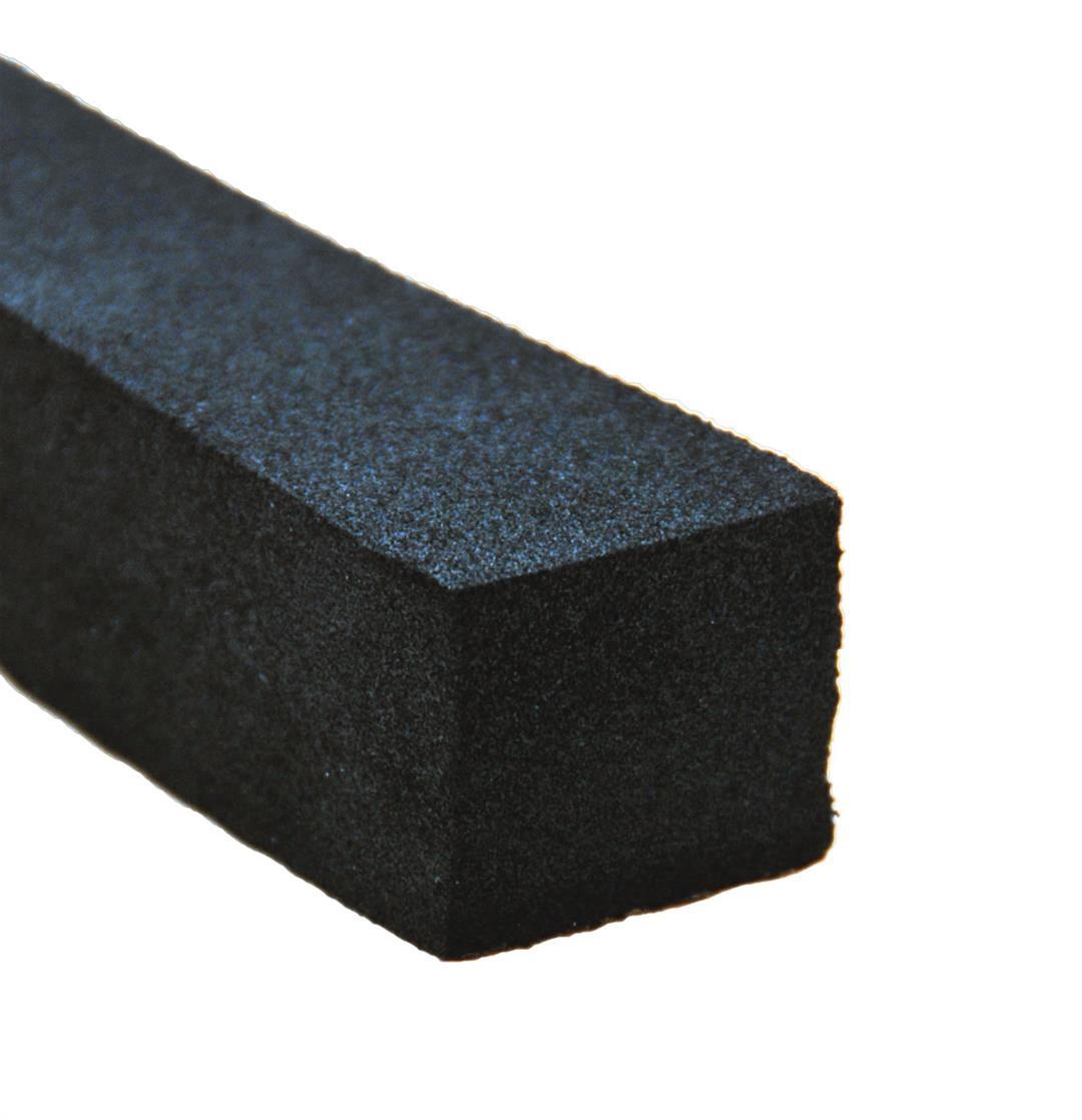 AP PRODUCTS 018821125 018-821125 Black Low Density NEO/EPDM Foam Seal with PSA (White Tape) - 1 INCH x 1-1/4 INCH x 25 - The Twister Group Tools product