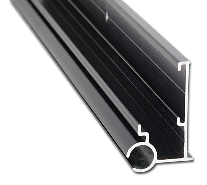 AP PRODUCTS 021-56302-8 GTR/AWN. RAIL BLK 8FT EA, With Insert Gutter Rail; Aluminum; 8 Foot Length x 1 Inch Width x 1-3/4 Inch Height; Black - The Twister Group Tools product
