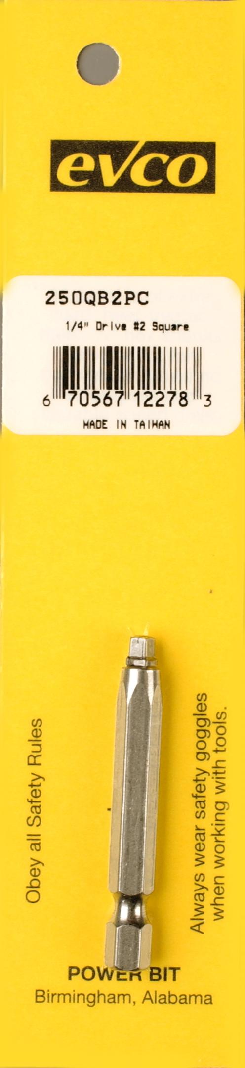 AP PRODUCTS 009-250QB2PC BIT, #2 Point Size/ 1/4 Inch x 2 Inch Bit Size; Square Recess Power Bit; Carded - High quality product image showing AP PRODUCTS 009-250QB2PC BIT, #2 Point Size/ 1/4 Inch x 2 Inch Bit Size; Square Recess Power Bit; Carded details and features