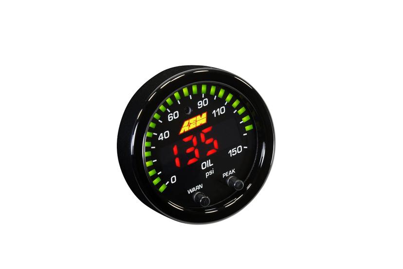AEM 30-0307 X-Series Oil Pressure Gauge, Black