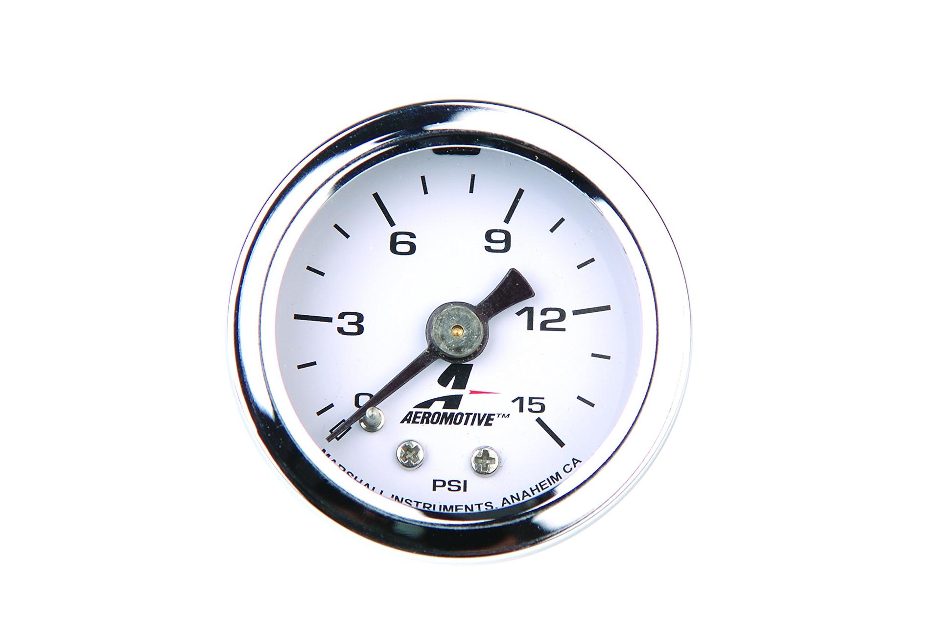 AEROMOTIVE 15632 Fuel Pressure Gauge - 0 to 15 psi - High quality product image showing AEROMOTIVE 15632 Fuel Pressure Gauge - 0 to 15 psi details and features