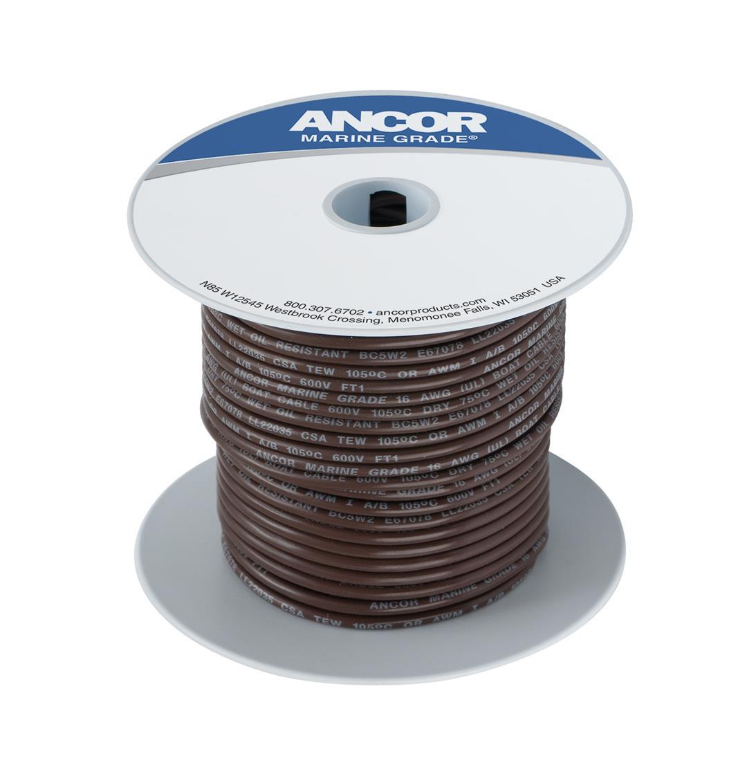 ANCOR 102210 Tinned Copper Wire, 16 AWG (1mm2), Brown - 100ft - The Twister Group Tools product