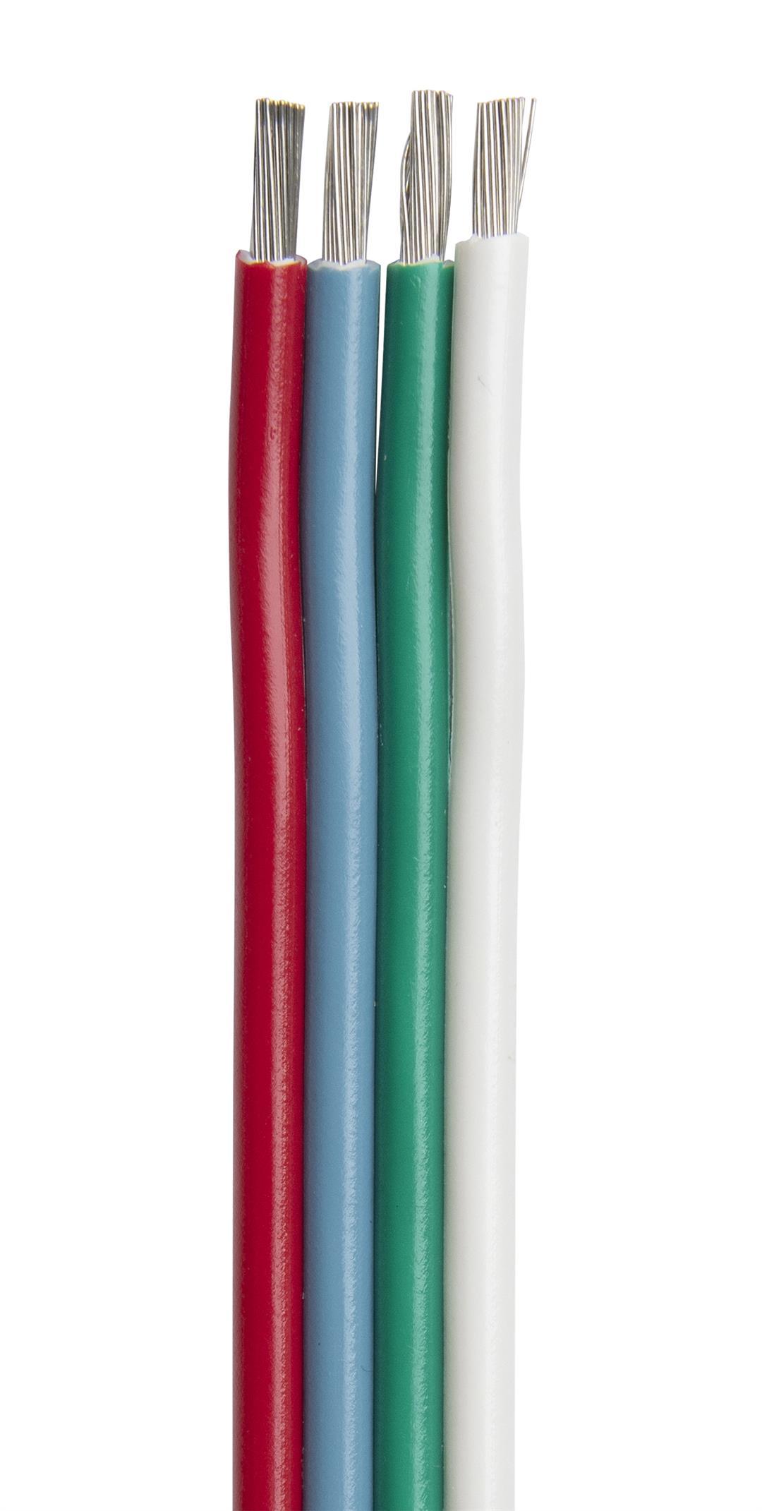 ANCOR 160110 FLAT RIBBON BONDED RGB CABLE 16/4 AWG - RED, LIGHT BLUE, GREEN & WHITE - 100 - The Twister Group Tools product