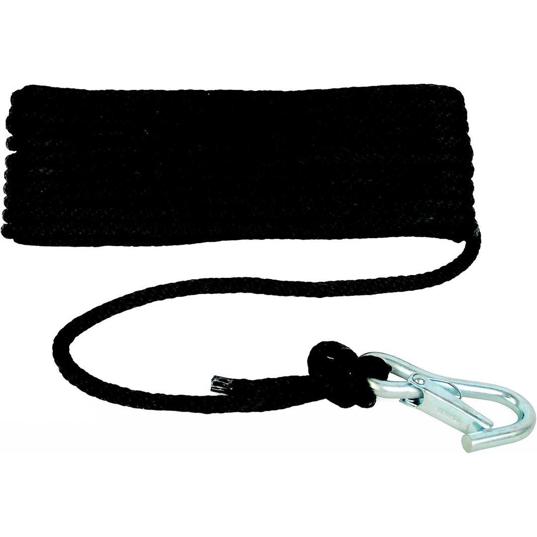 ATTWOOD 117427 11742-7 3/8-Inch x 50-Feet Solid Braid MFP Anchor Line, Black, Spring Hook, 3/8-Inch Diameter, 50 Feet Long, Kink-Resistant - The Twister Group Tools product