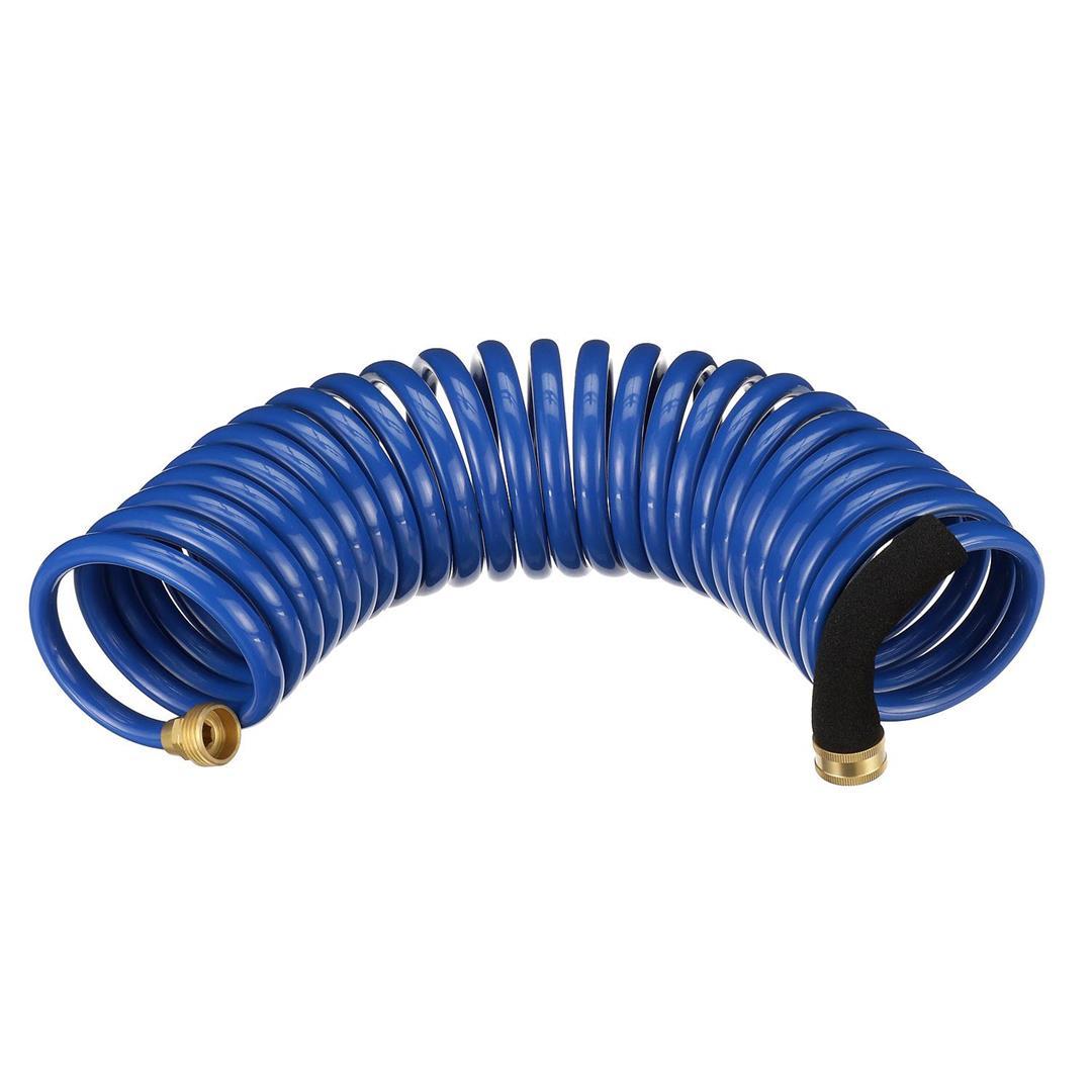 ATTWOOD 118717 11871-7 Spiral Watering Hose Weatherproof, Kink-Free, 25 Feet Long, 0.75-in. End Fittings, 3/8-In. Interior Diameter, Blue - High quality product image showing ATTWOOD 118717 11871-7 Spiral Watering Hose Weatherproof, Kink-Free, 25 Feet Long, 0.75-in. End Fittings, 3/8-In. Interior Diameter, Blue details and features