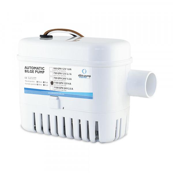 ALBIN 01-04-018 12V 1100 GPH Automatic Bilge Pump