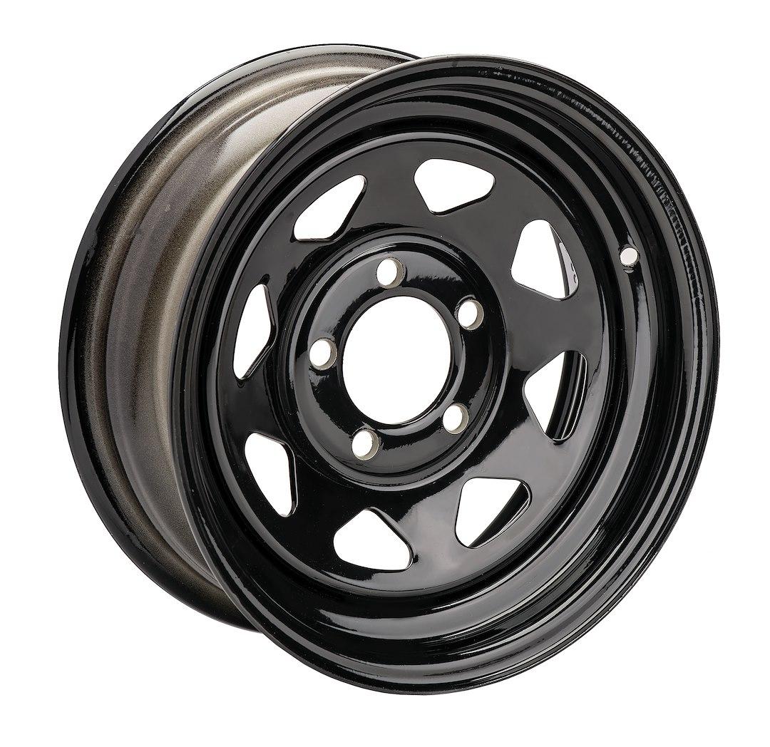 AMERICANA 20353 14X5.5 SPK 5H-4.5 BLACK, 14 Inch Diameter x 5.5 Inch Width; 5 x 114.3 Millimeter/ 5 x 4.50 Inch Bolt Pattern; 0 Millimeter Offset; 3.25 Inch Backspacing; 60 Degree Conical Seat Lug; 81.02 Millimeter Center Bore; 8 Spoke - High quality product image showing AMERICANA 20353 14X5.5 SPK 5H-4.5 BLACK, 14 Inch Diameter x 5.5 Inch Width; 5 x 114.3 Millimeter/ 5 x 4.50 Inch Bolt Pattern; 0 Millimeter Offset; 3.25 Inch Backspacing; 60 Degree Conical Seat Lug; 81.02 Millimeter Center Bore; 8 Spoke details and features