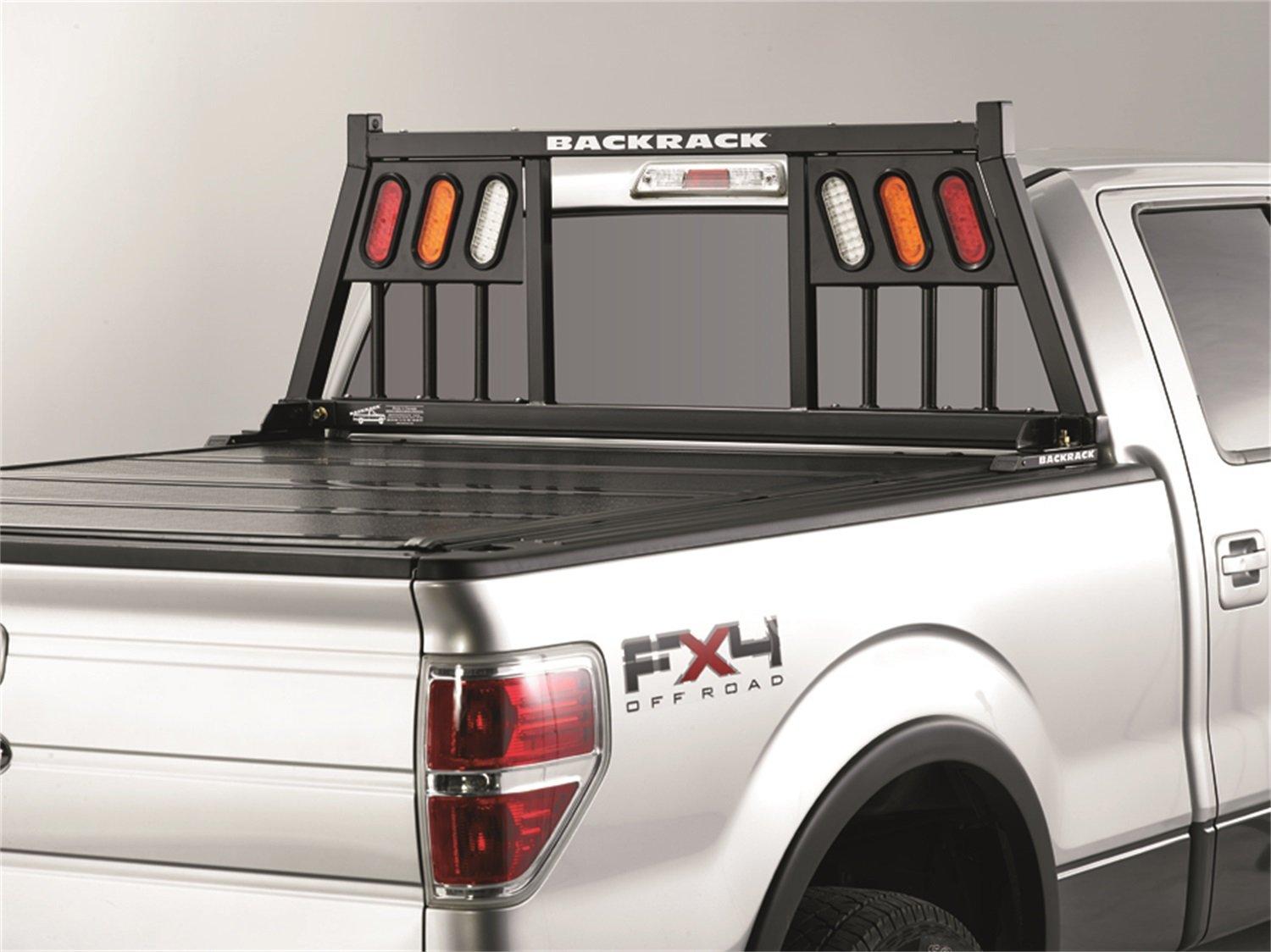 BACKRACK 147TL Three Light Rack Frame Only | Black, No Drill Fits 1999-2024 Ford F-250/F-350/F-450; 2017-2024 Ford F-550 - High quality product image showing BACKRACK 147TL Three Light Rack Frame Only | Black, No Drill Fits 1999-2024 Ford F-250/F-350/F-450; 2017-2024 Ford F-550 details and features