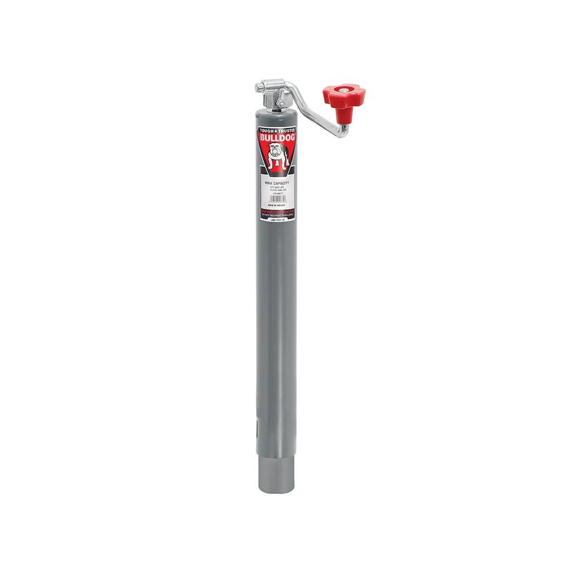 BULLDOG 1701480317 TWL 170 X 5 000 LBS., Manual Round Topwind Jack; 5000 Pound Lift Capacity; 15 Inch Travel; 21 Inch Retracted X 36 Inch Extended Height; Painted Grey Outer/ Zinc Plated Clear Inner Tube