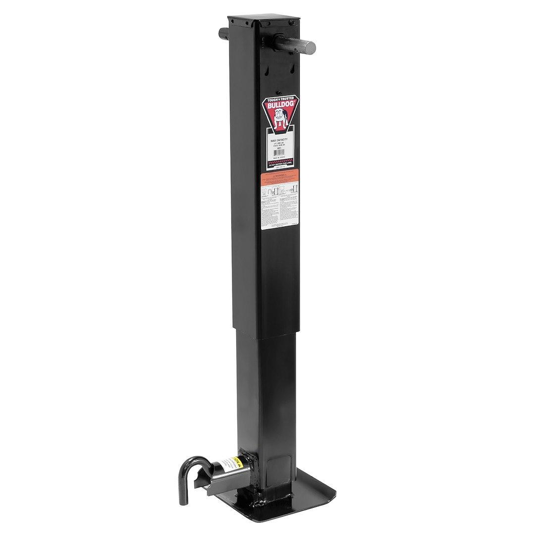 BULLDOG 182815 TRAVEL JACK SW 12000# 12, Manual Square Sidewind Jack; 10000 Pound Lift 12000 Pound Support Capacity; 12-12 Inch Travel; 28.6 Inch Retracted X 54.6 Inch Extended Height; Weld-On Mount; Spring Return; Painted Outer Inner Tube; Steel - The Twister Group Tools product