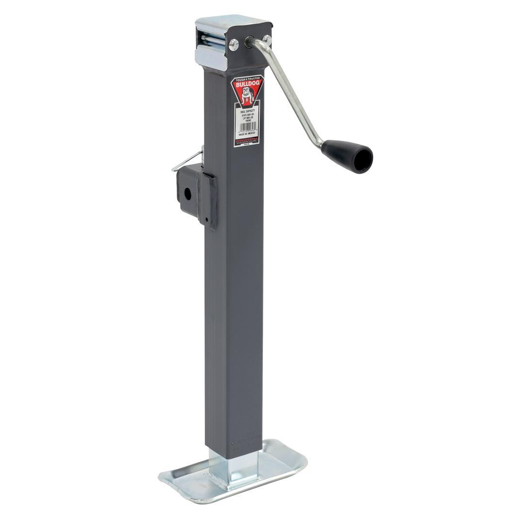 BULLDOG 195362 Square Trailer Jack, Side Mount, 5,000 lbs. Support Capacity, Sidewind, Weld-On, 15 Inch Travel - The Twister Group Tools product