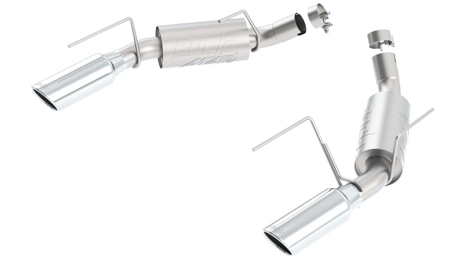BORLA 11806 Axle-Back Performance Exhaust System for 2005-2009 Ford Mustang GT 4.6L V8 Automatic/Manual Transmission Coupe/Convertible. - High quality product image showing BORLA 11806 Axle-Back Performance Exhaust System for 2005-2009 Ford Mustang GT 4.6L V8 Automatic/Manual Transmission Coupe/Convertible. details and features