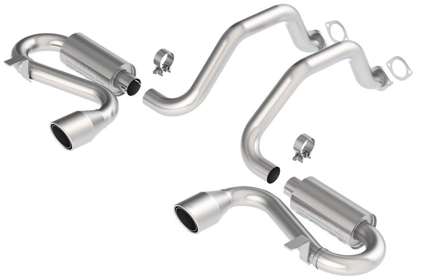 BORLA 140017 Cat-Back Perf. Exhaust Sys. for 1997-2004 Chevrolet Corvette (C5) 5.7L V8 & Z06 (C5) V8 5.7L T-304 SS S-Type Classic Dual Center Rear Exit Single 4.5 INCH Rnd. Polished T-304 Tips Each Side