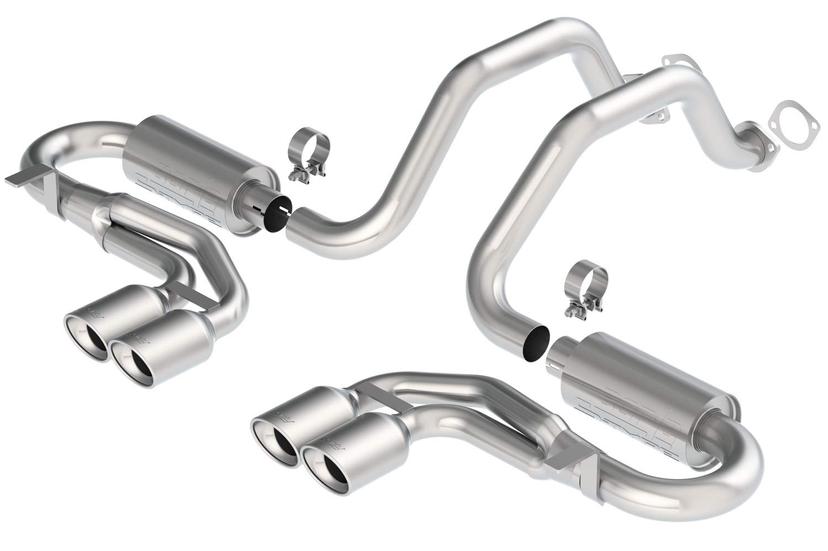 BORLA 140039 Cat-Back Perf. Exhaust Sys. for 97-04 Chevrolet Corvette (C5) & Z06 (C5) V8 T-304 Stainless Steel S-Type Classic Dual Center Rear Exit Dual 4.25 INCHx3.5 INCH Oval Polished T-304 Tips Each Side