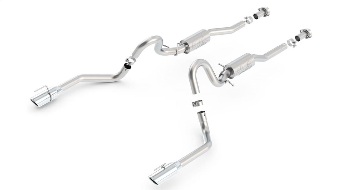 BORLA 140458 Cat-Back Performance Exhaust System for 1999-2004 Ford Mustang GT 4.6L V8 & Mach 1 4.6L V8 T-304 Stainless Steel ATAK Sound Dual Split Rear Exit Single 4 INCH Round Chrome Tips On Each Side - The Twister Group Tools product