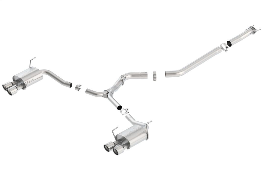 BORLA 140595 Cat-Back Perf. Exhaust Sys. for 2015-2021 Subaru Impreza WRX & WRX STI 2.0L/ 2.5L 4 Cyl. T-304 SS S-TypeDual Split Rear Exit Dual 3.5 INCH Round Polished T-304 Stainless Tips Each Side - The Twister Group Tools product