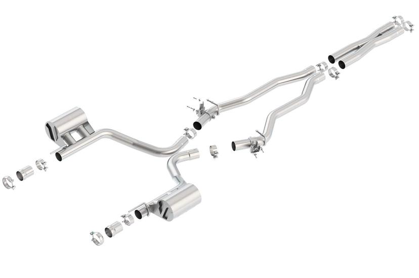 BORLA 140641 Cat-Back System for 2015-2023 Dodge Challenger SRT 392/392 Hemi/Scat Pack 6.4L V8 AT/MT RWD With MDS (cyl. deactivation) Valves. Does NOT Include Tips Use Factory Bezel/Valance.