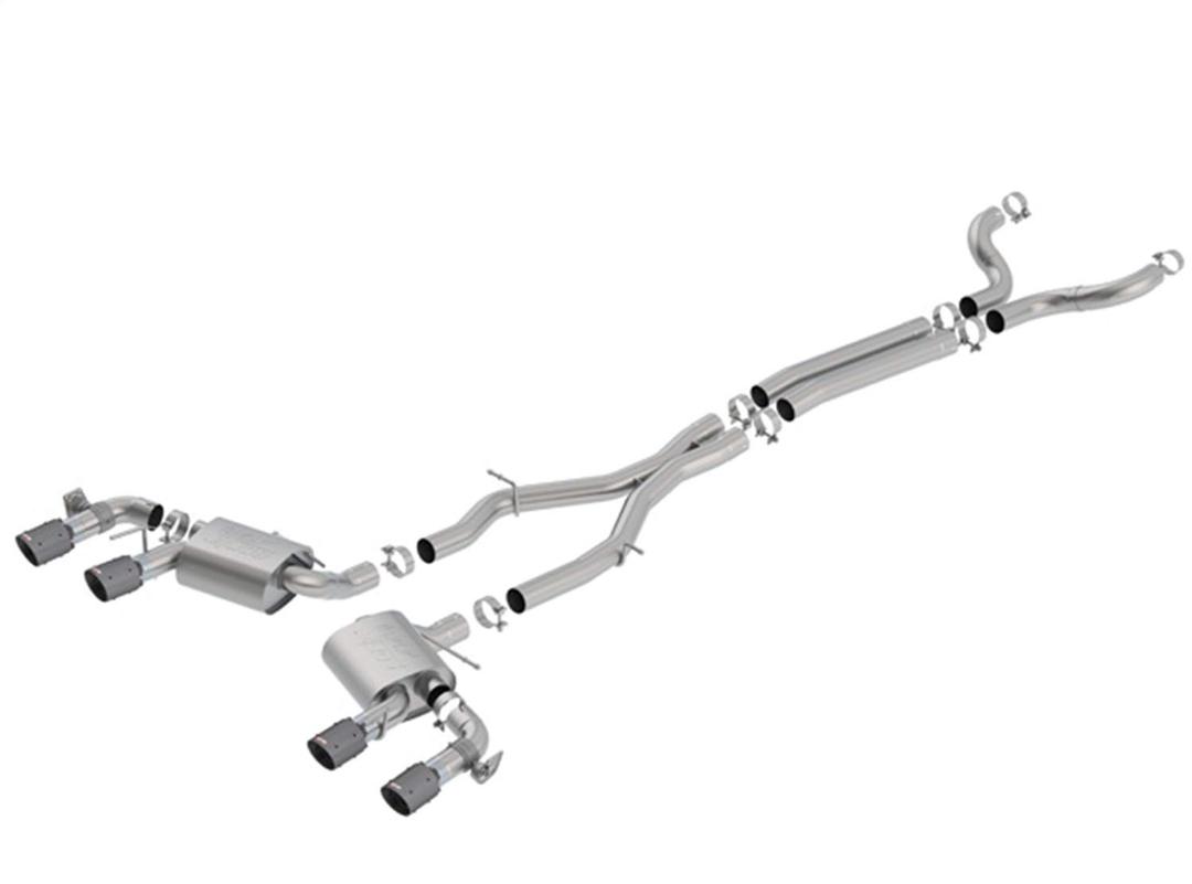 BORLA 140727CFBA Cat-Back System for 2017-2023 Chevrolet Camaro ZL1 6.2L V8 Auto./ Man. Trans. With NPP (dual mode exhaust). NOT Recommended For Convertibles. Installation REQUIRES Cutting O.E. System - The Twister Group Tools product