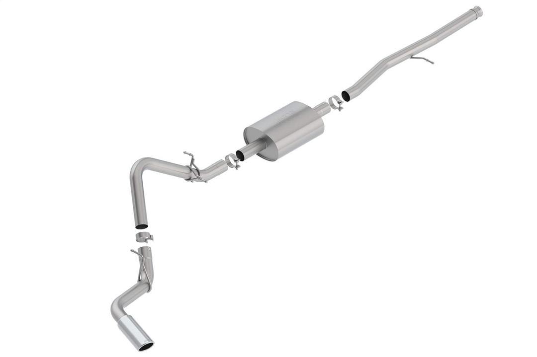 BORLA 140794 S-Type Cat-Back Exhaust System 3 in. Into Muffler True Dual 4.0 in. x 11.50 in. Single Rolled Angle-Cut Tip Truck Side Exit S-Type Cat-Back Exhaust System - The Twister Group Tools product