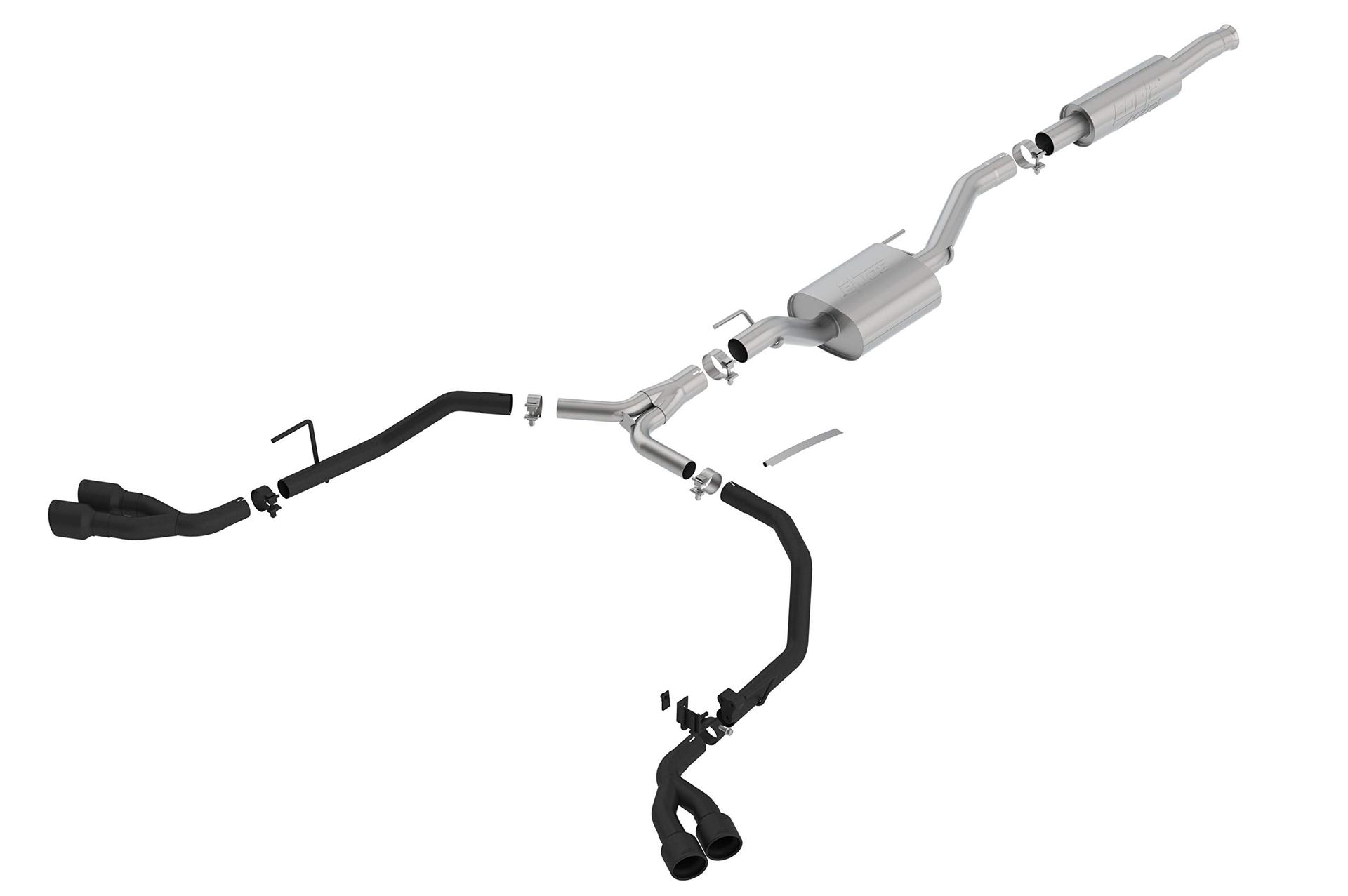 BORLA 140816CB Cat-Back Performance Exhaust System for 2020-2023 Jeep Galdiator JT 3.V6 T-304 Stainless Steel ATAK Sound Dual Rear Side Exit Dual 3.5 INCH Black Coated Tips Each Side - High quality product image showing BORLA 140816CB Cat-Back Performance Exhaust System for 2020-2023 Jeep Galdiator JT 3.V6 T-304 Stainless Steel ATAK Sound Dual Rear Side Exit Dual 3.5 INCH Black Coated Tips Each Side details and features
