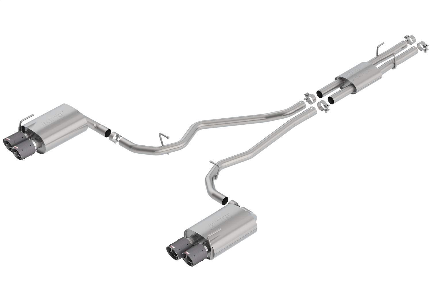 BORLA 140821CF Cat-Back Performance Exhaust System for 2020-2023 Ford Explorer ST/Explorer Platinum/Lincoln Aviator 3.0L V6 EcoBoost Automatic Transmission All Wheel Drive/Rear Wheel Drive. - High quality product image showing BORLA 140821CF Cat-Back Performance Exhaust System for 2020-2023 Ford Explorer ST/Explorer Platinum/Lincoln Aviator 3.0L V6 EcoBoost Automatic Transmission All Wheel Drive/Rear Wheel Drive. details and features