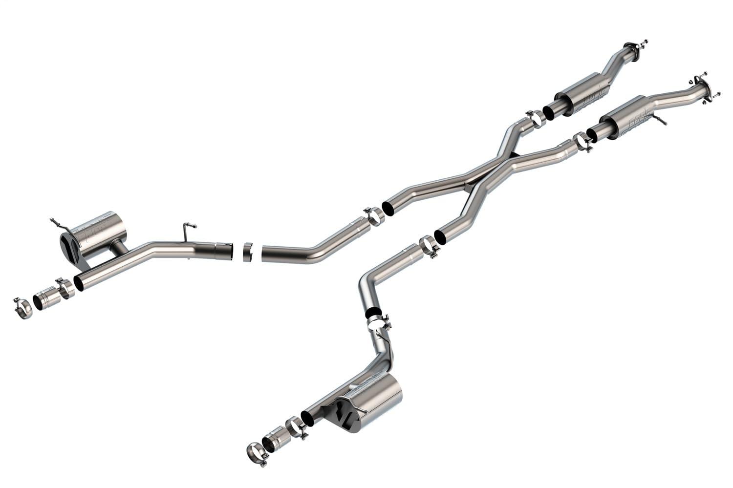 BORLA 140887 Cat-Back Exhaust System for 2021-2023 Dodge Durango SRT Hellcat 6.2L V8 Automatic Transmission All Wheel Drive 4 Door (No 2022 Model). System Does NOT Include Tips. Reuse O.E. Tips. - High quality product image showing BORLA 140887 Cat-Back Exhaust System for 2021-2023 Dodge Durango SRT Hellcat 6.2L V8 Automatic Transmission All Wheel Drive 4 Door (No 2022 Model). System Does NOT Include Tips. Reuse O.E. Tips. details and features