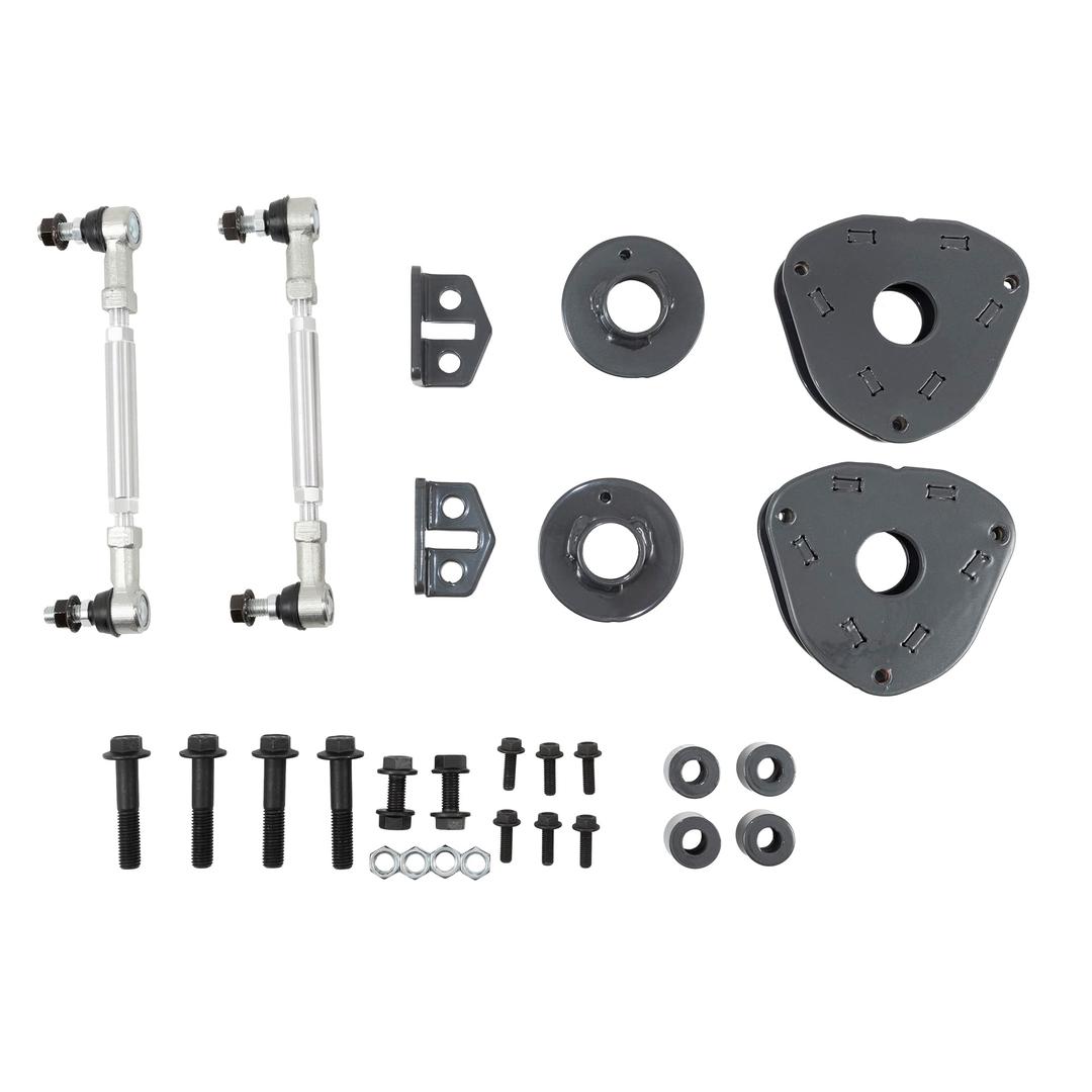 BELLTECH 152650BK Lift Kit Suspension; 1-1/2 Inch Front Lift; 1-1/2 Inch Rear Lift; Without Shock Absorbers In Kit - Shock Change Not Necessary; Black/ Silver Components - The Twister Group Tools product