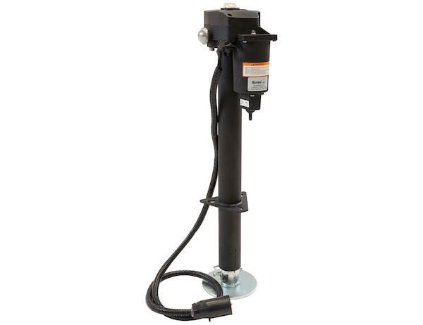 BUYERS PROD 0093500 Trailer Tongue Jack; Electric; 3500 Pound Lift Capacity; 24 Inch Travel; 26-1/2 Inch Retracted Height; Bolt On; Powder Coated; Black; Carbon Steel; With Levelling Gauge And LED Night Light