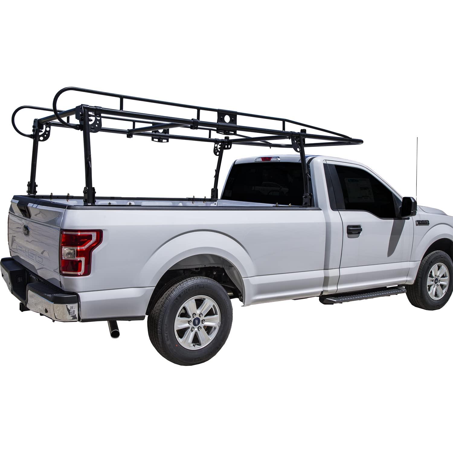 BUYERS PROD 1501150 Steel Truck Ladder Rack, 1000lb Limit, Black Powder-Coat, Fits Full-Sized 5.5 ft to 8 ft Beds, Clamp Or Bolt Mount, Contractor Rack for Pickup Trucks, Cargo Rack for Truck - High quality product image showing BUYERS PROD 1501150 Steel Truck Ladder Rack, 1000lb Limit, Black Powder-Coat, Fits Full-Sized 5.5 ft to 8 ft Beds, Clamp Or Bolt Mount, Contractor Rack for Pickup Trucks, Cargo Rack for Truck details and features