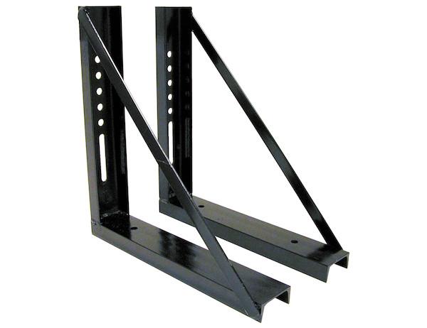 BUYERS PROD 1701005 Heavy Duty Welded Black Structural Steel Mounting Brackets for Underbody Truck Tool Box, Pair 18 x 18, Corrosion Resistant, Universal Hole Pattern For Quick Mounting - High quality product image showing BUYERS PROD 1701005 Heavy Duty Welded Black Structural Steel Mounting Brackets for Underbody Truck Tool Box, Pair 18 x 18, Corrosion Resistant, Universal Hole Pattern For Quick Mounting details and features