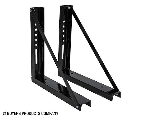 BUYERS PROD 1701005B Heavy Duty Bolted Black Structural Steel Mounting Brackets for Underbody Truck Tool Box, Pair 18 x 18, Corrosion Resistant, Universal Hole Pattern For Quick Mounting - The Twister Group Tools product