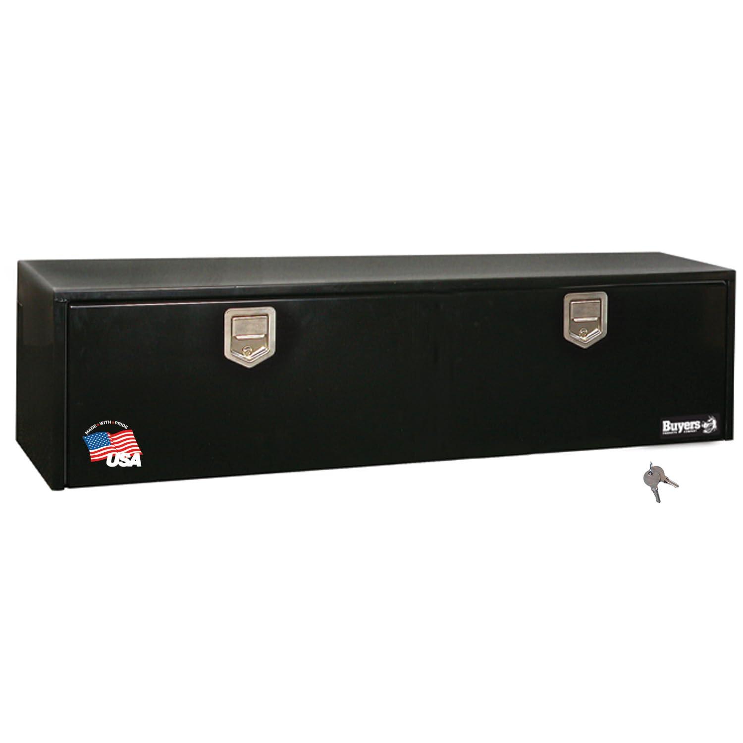 BUYERS PROD 1702110 Black Steel Underbody Truck Box with Paddle Latch, 18 x 18 x 48 Inch - High quality product image showing BUYERS PROD 1702110 Black Steel Underbody Truck Box with Paddle Latch, 18 x 18 x 48 Inch details and features