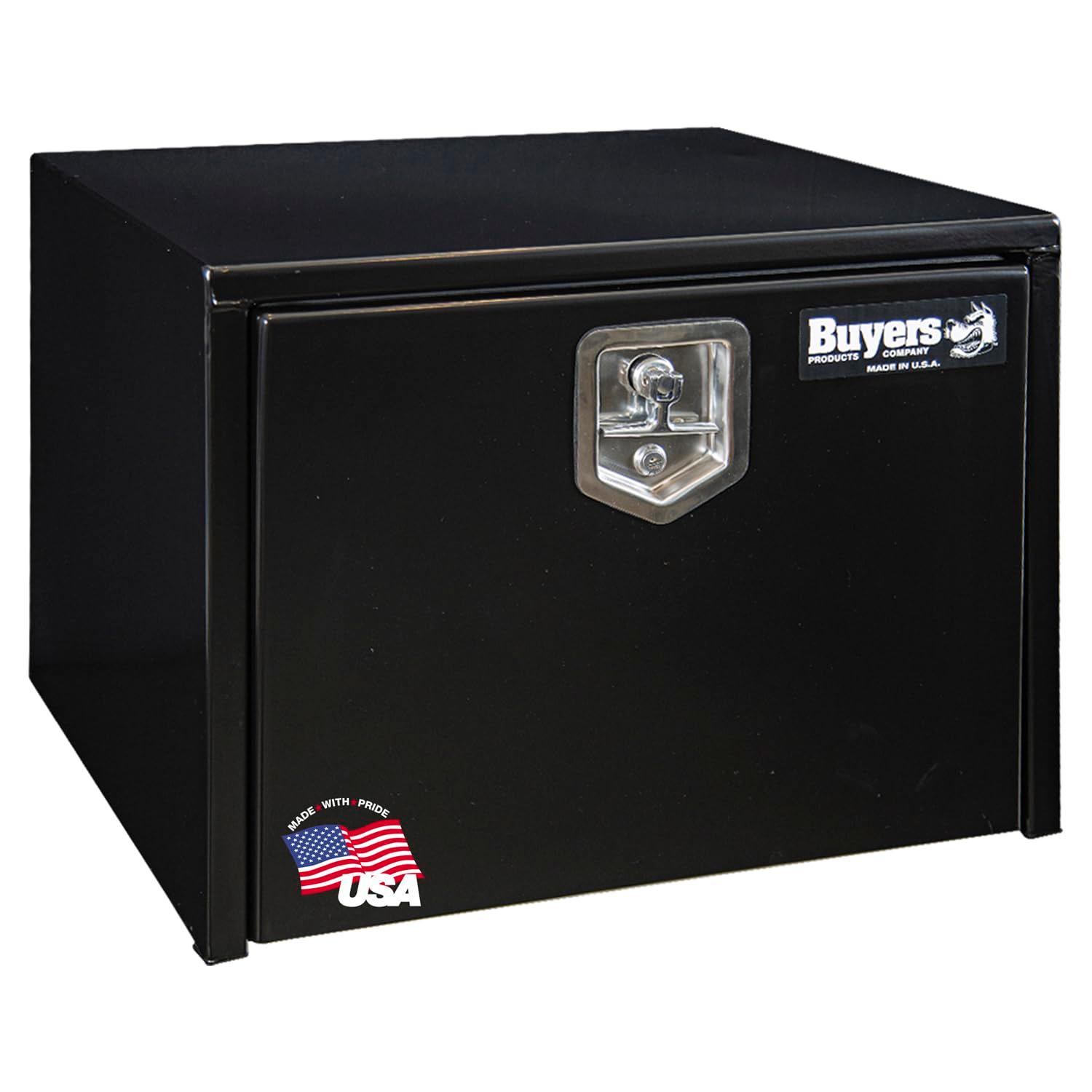 BUYERS PROD 1702300 Black Steel Underbody Truck Box w/ T-Handle Latch, 18x18x24 Inch, Contractor Toolbox For Organization And Storage, Job Tool Chest - High quality product image showing BUYERS PROD 1702300 Black Steel Underbody Truck Box w/ T-Handle Latch, 18x18x24 Inch, Contractor Toolbox For Organization And Storage, Job Tool Chest details and features
