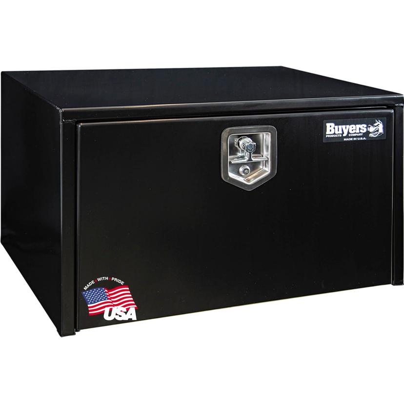 BUYERS PROD 1702303 Black Steel Underbody Truck Box With Lockable T-Handle Latch, 18 x 18 x 30 Inch, Made In The USA, Contractor Tool Box, Tool Chest For Storage & Organization, Durable Job Box