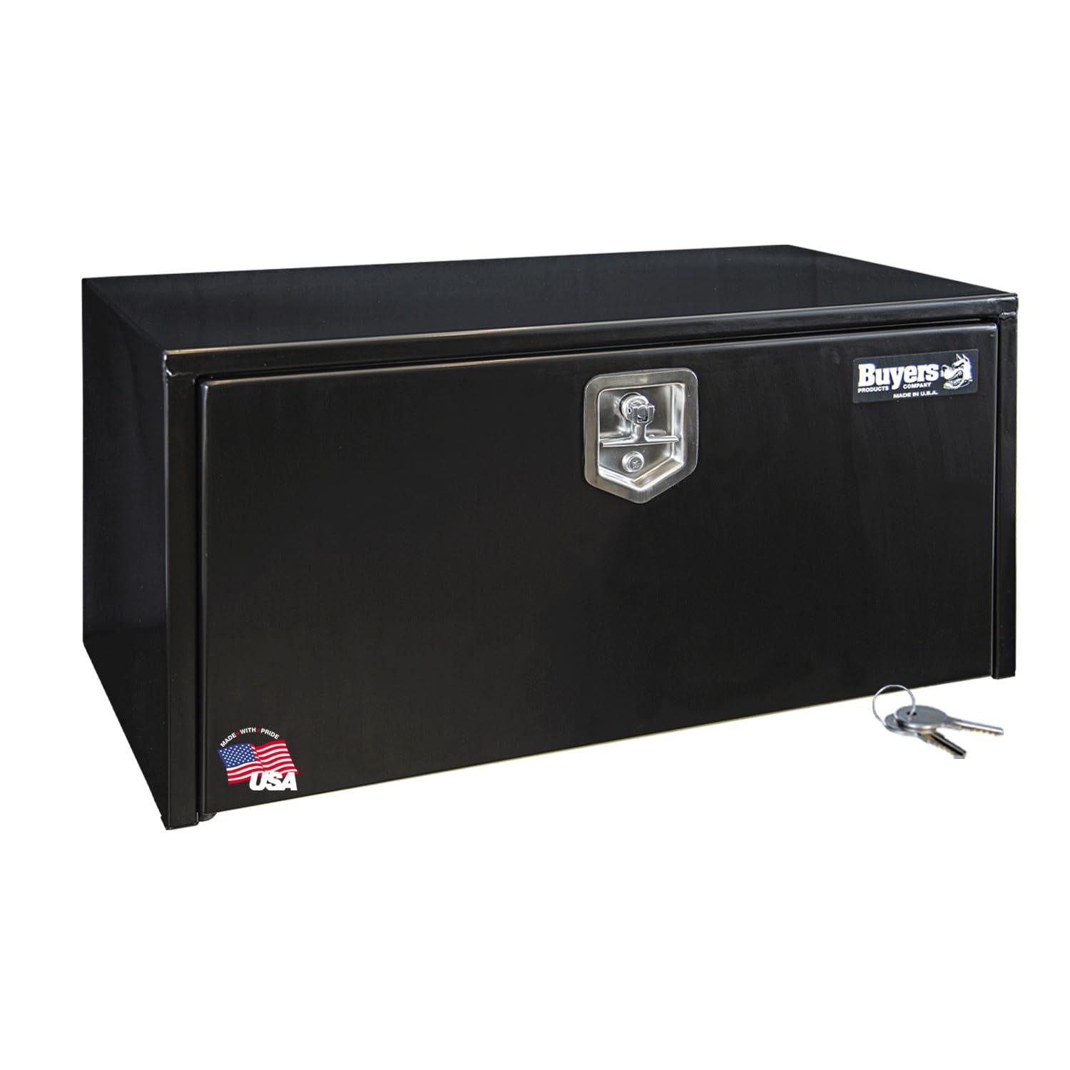 BUYERS PROD 1702305 Black Steel Underbody Truck Box With Lockable T-Handle Latch, 18 x 18 x 36 Inch, Made In the USA, Contractor Tool Box, Tool Chest For Storage & Organization, Durable Job Box - High quality product image showing BUYERS PROD 1702305 Black Steel Underbody Truck Box With Lockable T-Handle Latch, 18 x 18 x 36 Inch, Made In the USA, Contractor Tool Box, Tool Chest For Storage & Organization, Durable Job Box details and features