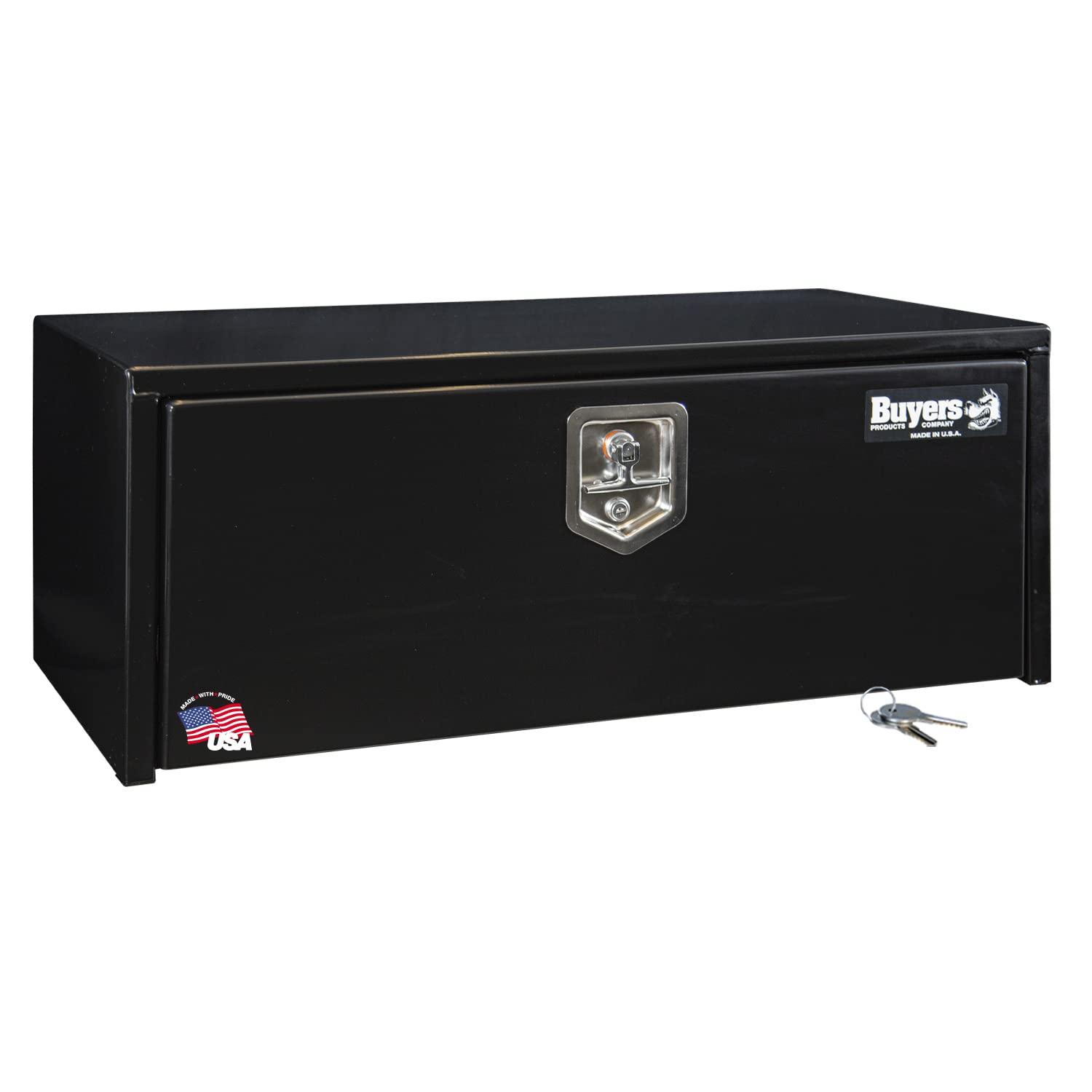 BUYERS PROD 1703305 Black Steel Underbody Truck Box With Lockable T-Handle Latch, 14 x 16 x 36 Inch, Made In The USA, Contractor Tool Box, Tool Chest For Storage & Organization, Durable Job Box - High quality product image showing BUYERS PROD 1703305 Black Steel Underbody Truck Box With Lockable T-Handle Latch, 14 x 16 x 36 Inch, Made In The USA, Contractor Tool Box, Tool Chest For Storage & Organization, Durable Job Box details and features