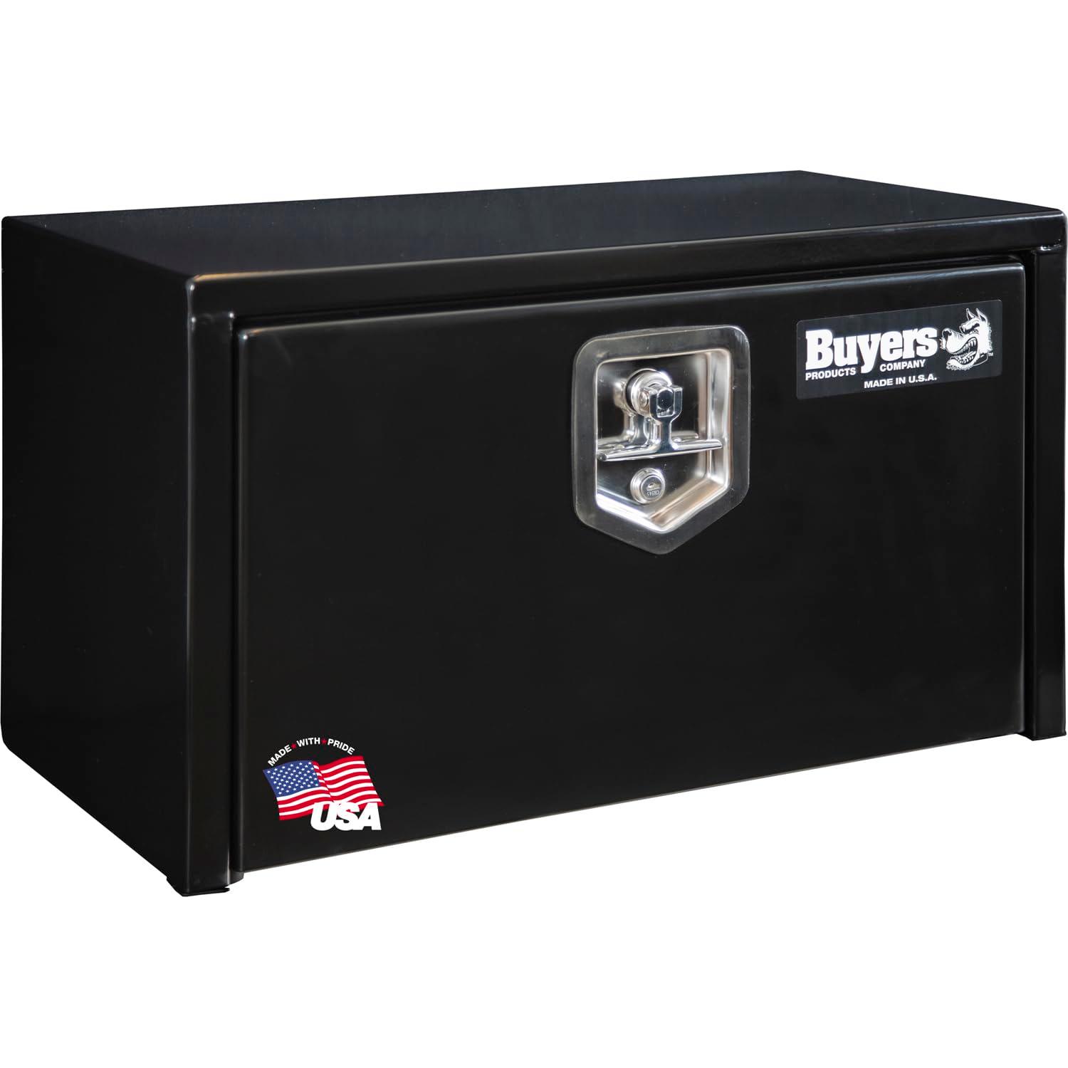 BUYERS PROD 1703350 Black Steel Underbody Truck Box With Lockable T-Handle Latch, 14 x 12 x 24 Inch, Made In The USA, Contractor Tool Box, Tool Chest For Storage & Organization, Durable Job Box - High quality product image showing BUYERS PROD 1703350 Black Steel Underbody Truck Box With Lockable T-Handle Latch, 14 x 12 x 24 Inch, Made In The USA, Contractor Tool Box, Tool Chest For Storage & Organization, Durable Job Box details and features