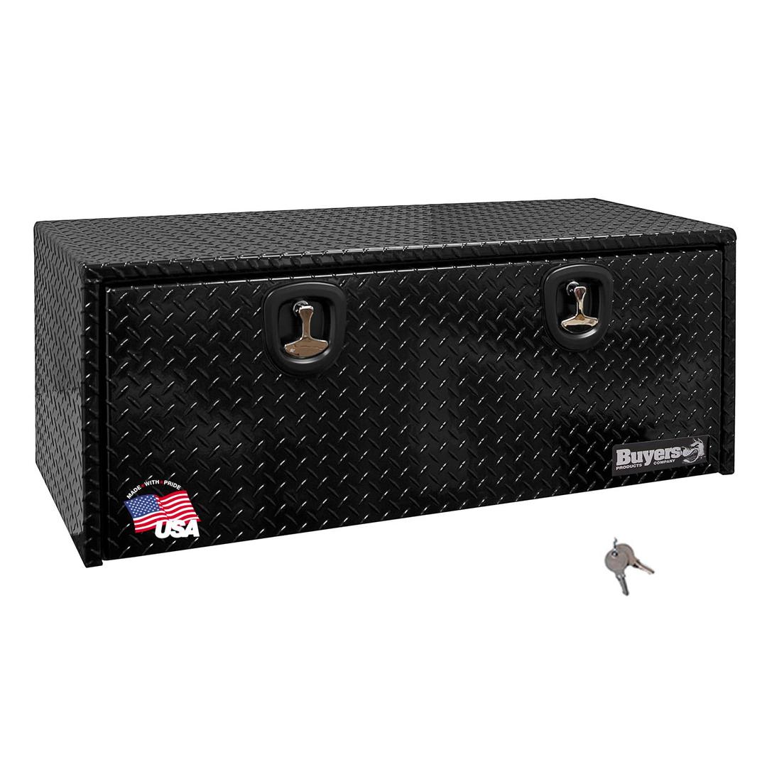 BUYERS PROD 1725110 Black Diamond Tread Aluminum Underbody Truck Tool Box, 18 x 18 x 48 Inch, Made In The USA, Truck Box For Storage & Organization, Durable Job Box for Truck - The Twister Group Tools product