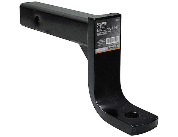 BUYERS PROD 1803015 BALL MOUNT, Class III; Fits 2 Inch Receiver; 7500 Pound Gross Trailer Weight/ 750 Pound Tongue Weight; 6 Inch Drop/ 4-3/4 Inch Rise; Non-Swivel; Non-Extendable; 10 Inch Shank Length/ Hollow; Accepts 1 Inch Ball Shank; Without Ball - The Twister Group Tools product
