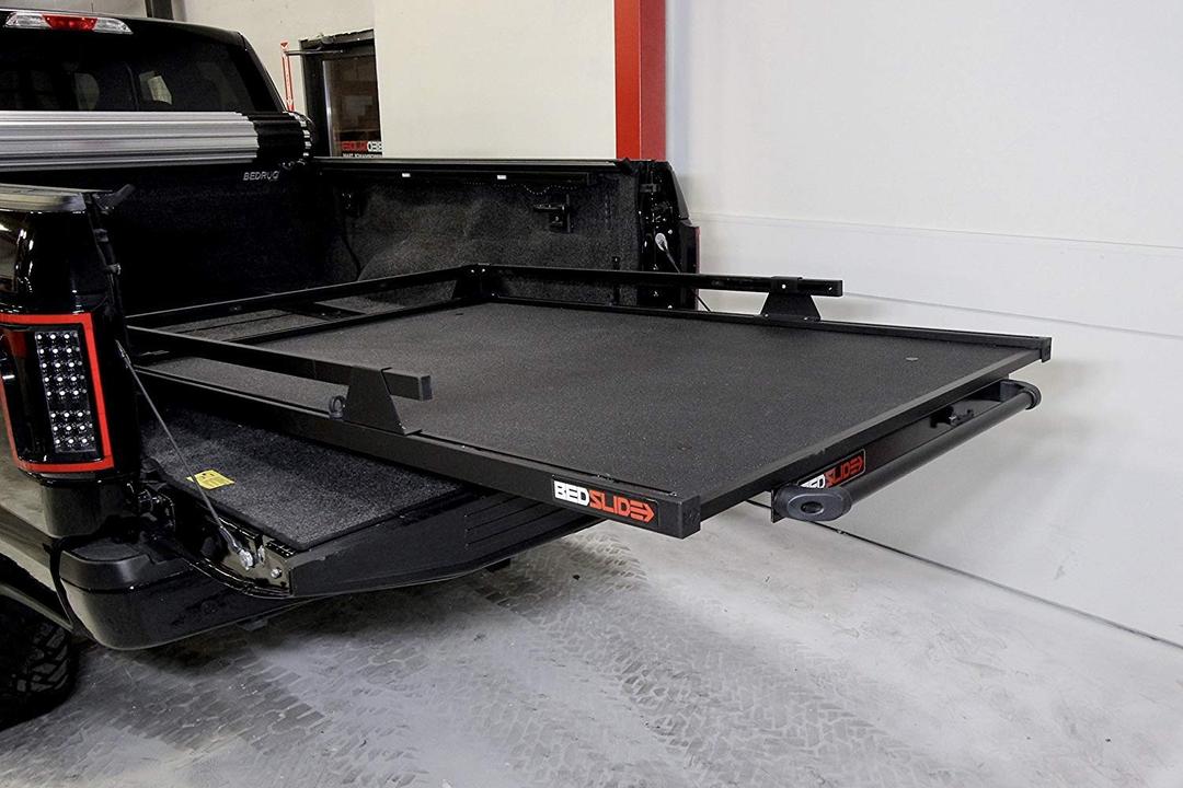 BEDSLIDE 15-9548-CGB CONTRACTOR (95 INCH X 48 INCH) Durable Sliding Truck Bed Cargo Organizer | MADE IN THE USA | 1,500 lb Capacity (Black) - The Twister Group Tools product