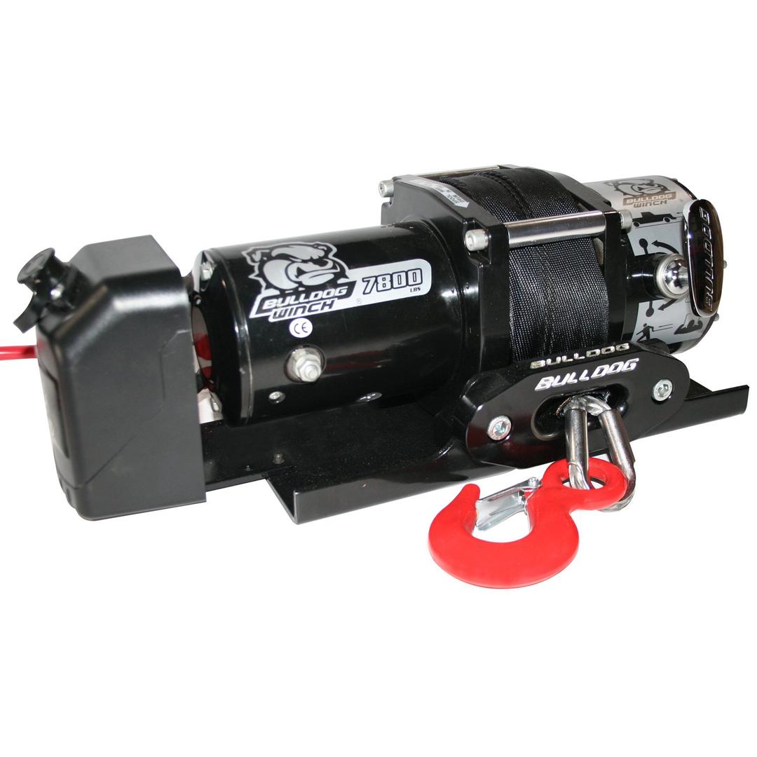 BULLDOG WINCH 10032 Trailer Winch (7800lb Trailer with 50 Ft. Synthetic Rope, CNC Billet Aluminum Hawse Fairlead, Mounting Plate, Low Profile) - The Twister Group Tools product