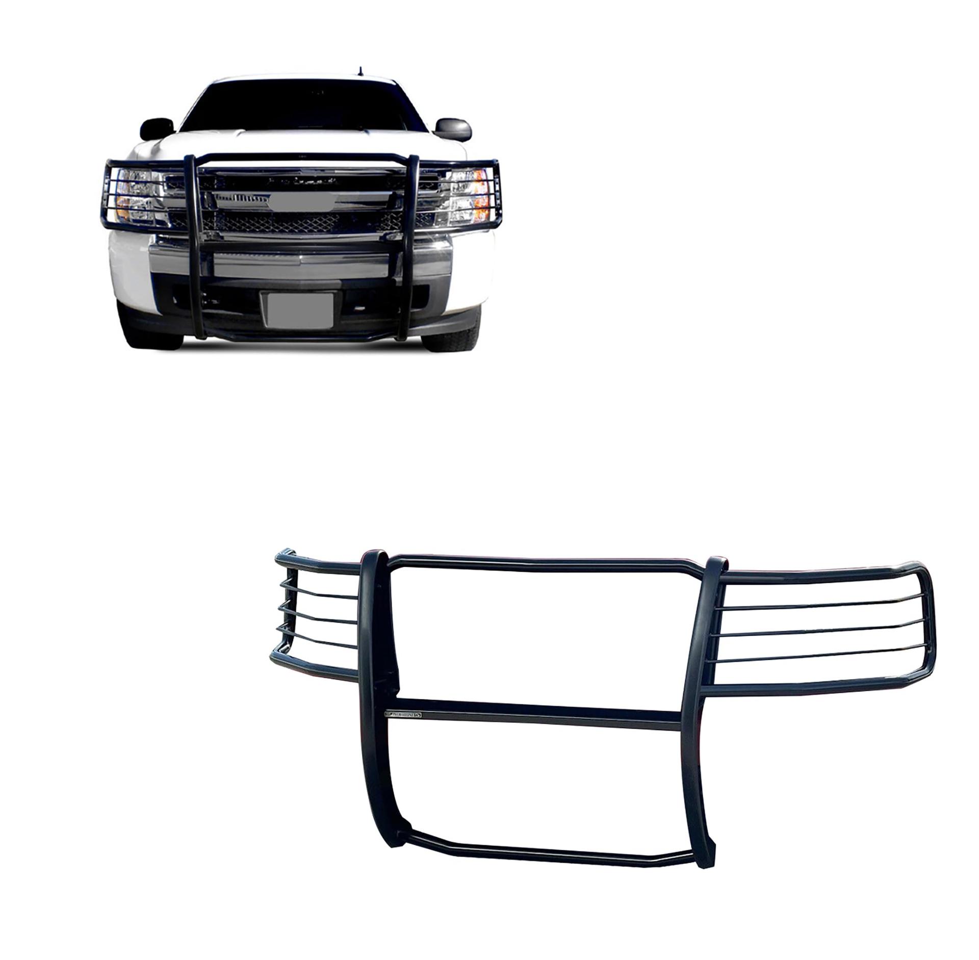 BLACK HORSE 17A035700A2MA Grille brush Bumper Guard Modular Black Compatible with 2007-2013 Chevrolet Silverado 1500 - High quality product image showing BLACK HORSE 17A035700A2MA Grille brush Bumper Guard Modular Black Compatible with 2007-2013 Chevrolet Silverado 1500 details and features