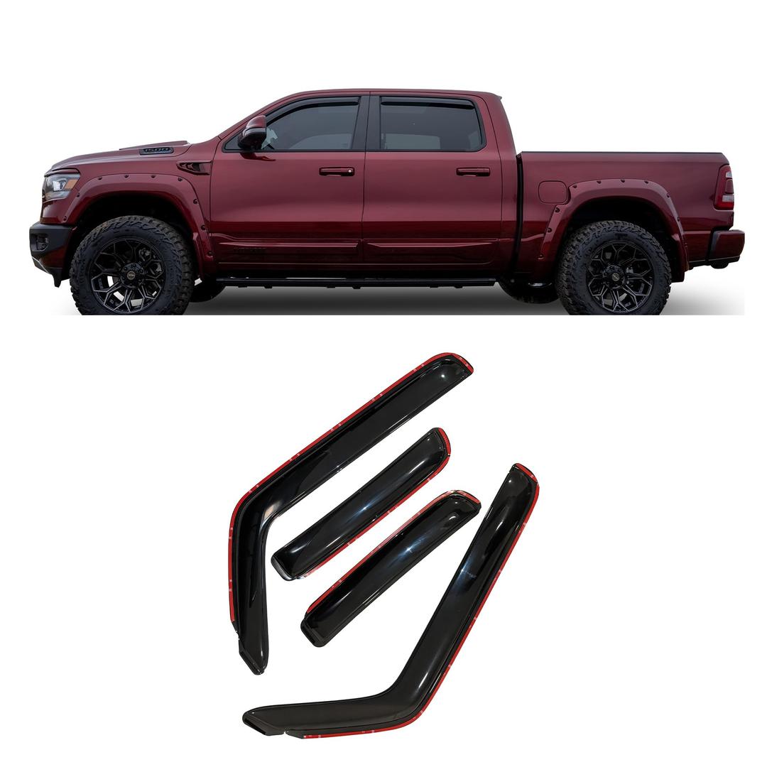 BLACK HORSE 1494716IN [BHOR] in Channel Rain Guards/Wind Deflectors Compatible with 2021-2024 Cadillac Escalade ESV|2021-2024 Chevrolet Suburban|2021-2024 GMC Yukon XL Smoke 4 PCs - The Twister Group Tools product
