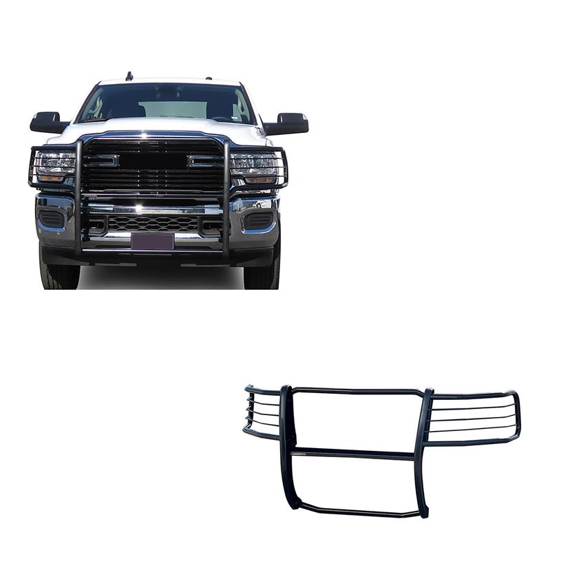 BLACK HORSE 17DG113MA Grille brush Bumper Guard Modular Black Compatible with 19-24 Ram 2500|19-24 Ram 3500 (Excl. Power Wagon Trim)